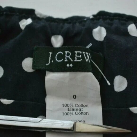 J Crew Midnight Navy Blue & White Polka Dot Pin-Up Halter Crop Tank Top 0 XS - Picture 10 of 10